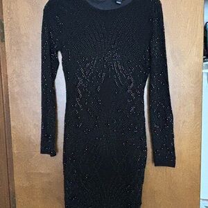 Black maxi dress with long sleeves